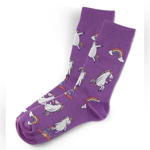Purple Unicorn Wine Socks Sillies Socks Novelty Happy Socks Silly Funny Fun Sox